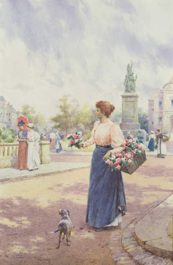 Detail of A Parisian flower seller, 1898 by Alfred Jr. Glendening