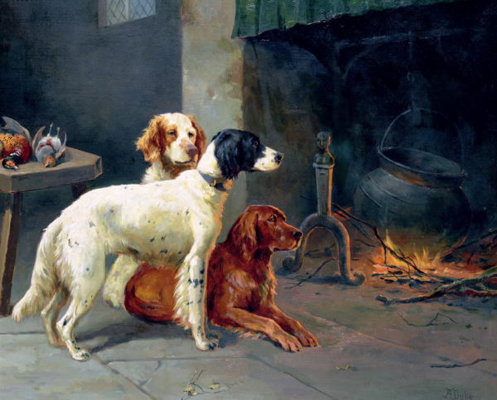 Detail of By the Fire by Alfred Duke
