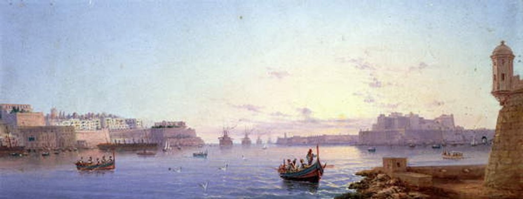 Detail of The Grand Harbour, Valletta by Luigi Maria Galea