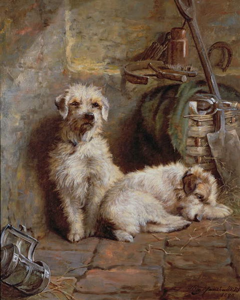 Detail of Stablemates, 1898 by John Fitz Marshall