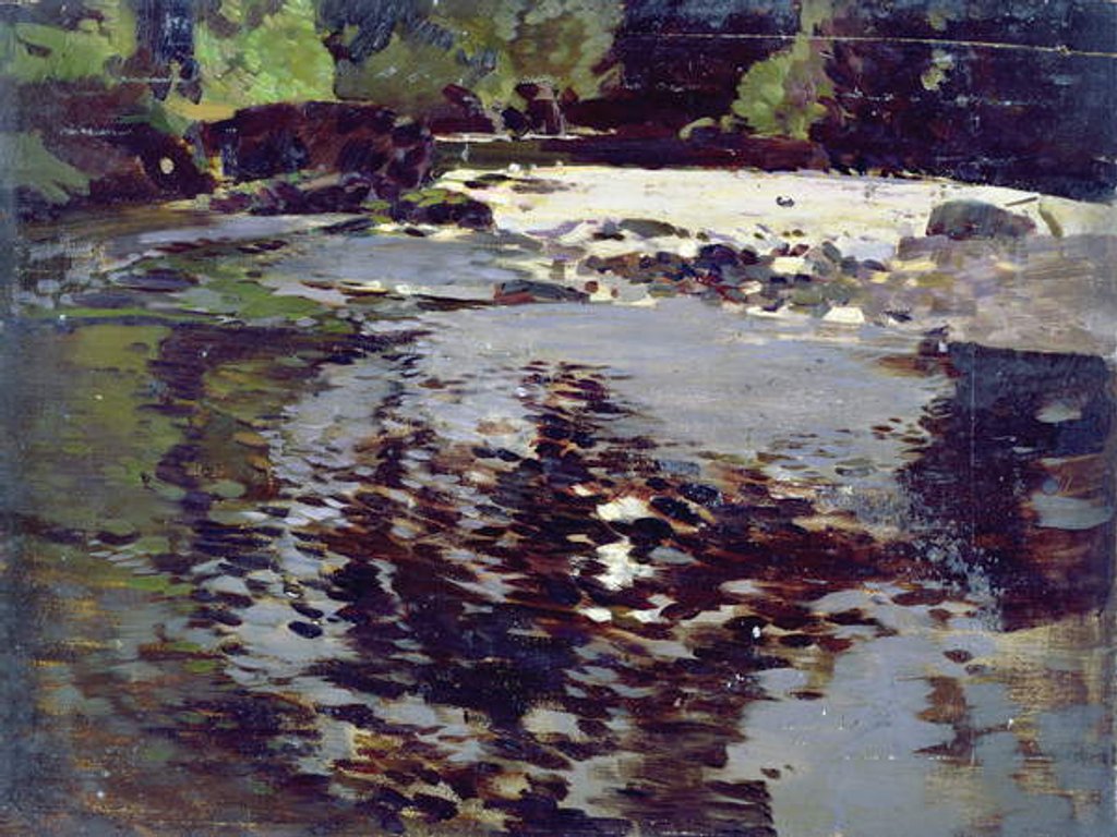 Detail of Sunlight reflected upon a wide riverscape by Harry Watson