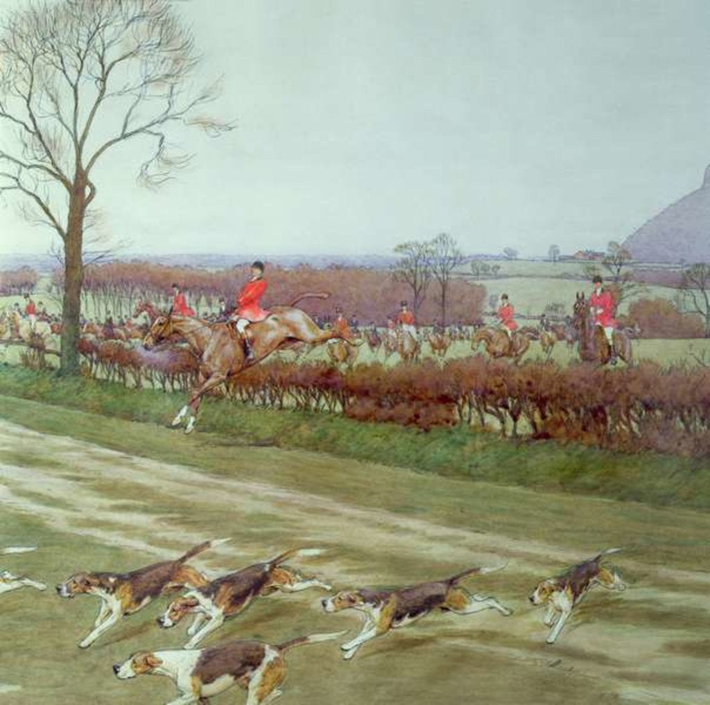 Detail of The Cheshire - away from Tattenhall, 1912 by Cecil Charles Windsor Aldin