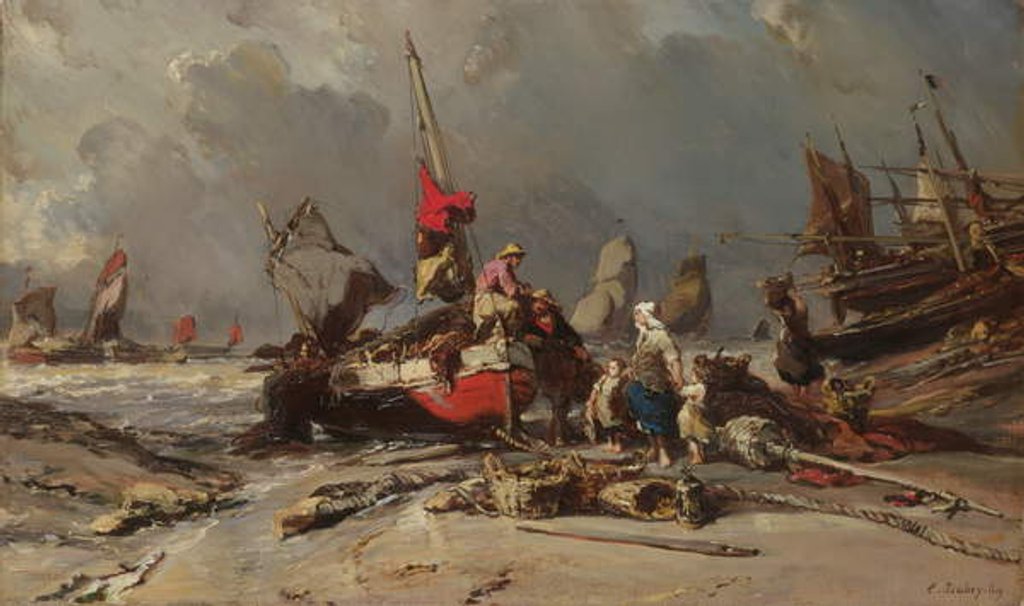 Detail of After the Storm, 1869 by Louis Eugene Gabriel Isabey