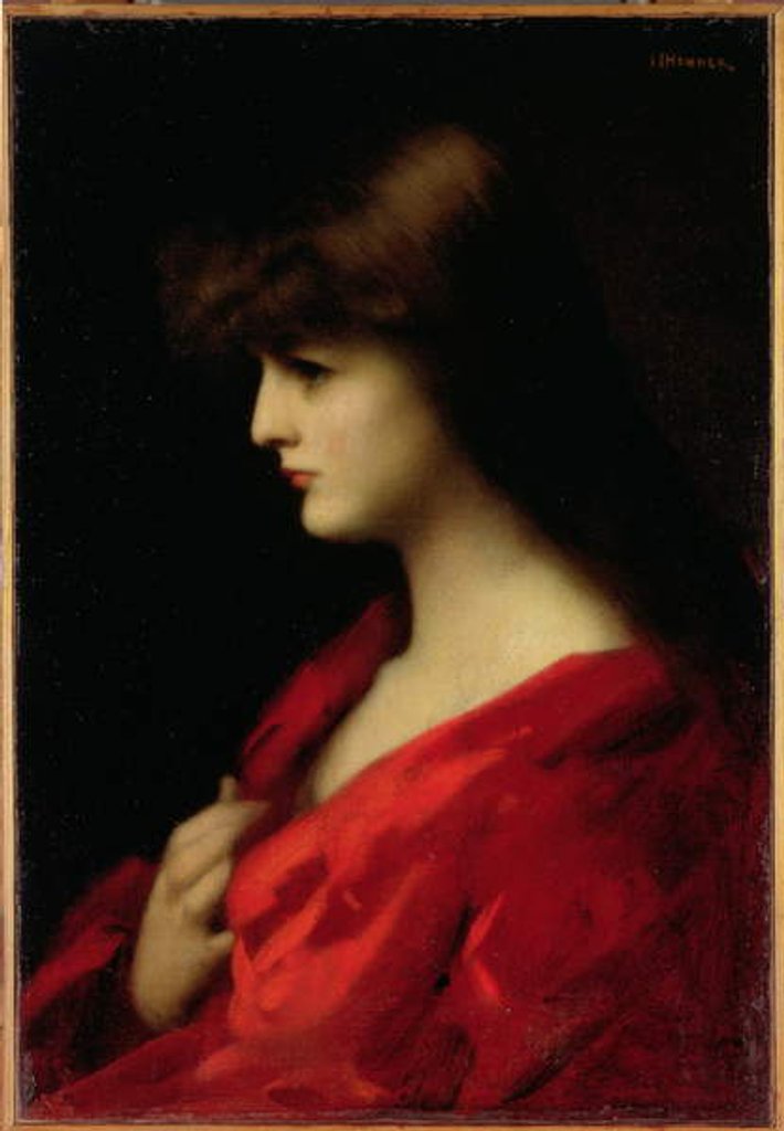 Detail of Study of a Woman in Red, early 1890s by Jean-Jacques Henner