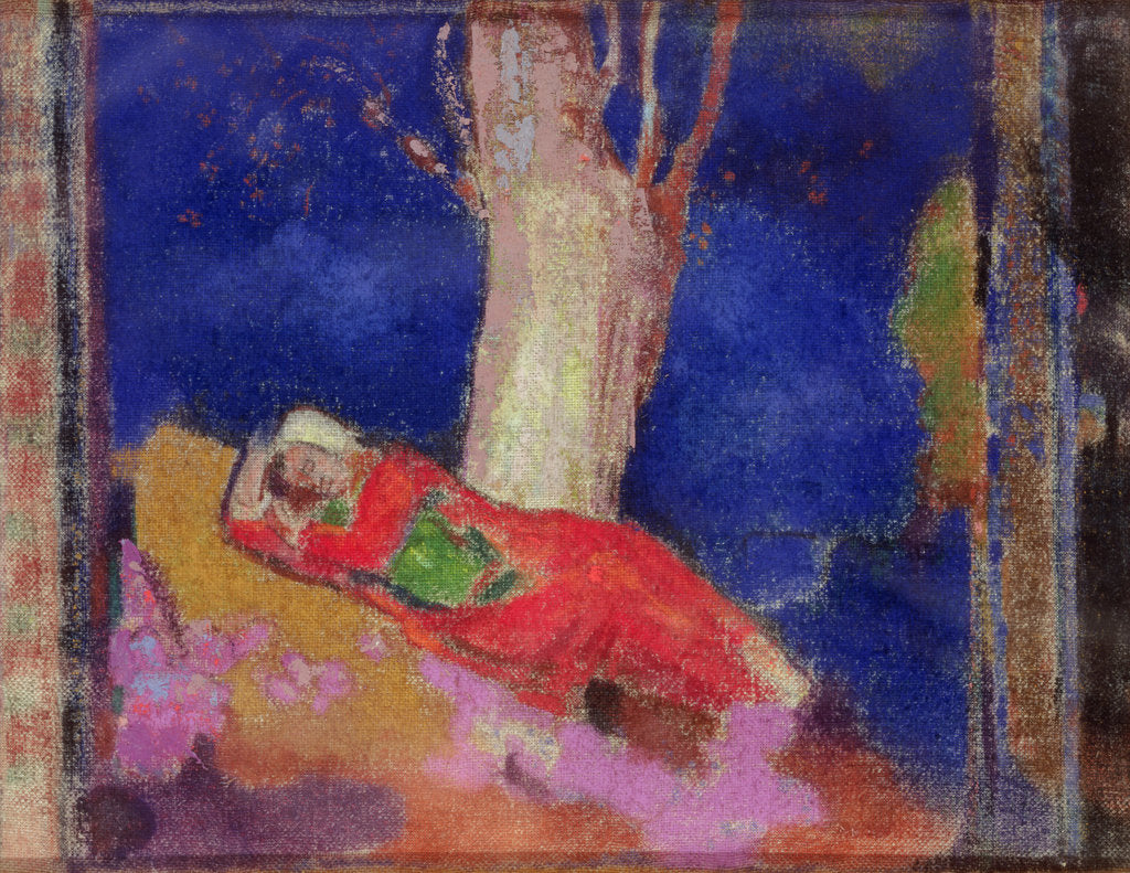 Detail of Woman Sleeping under a Tree, 1900-01 by Odilon Redon