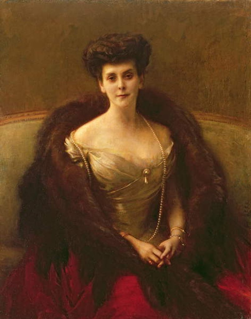 Detail of Portrait of Princess O.V. Paley, 1902-04 by Pascal Adolphe Jean Dagnan-Bouveret