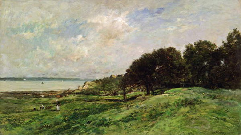 Detail of The Coast of Villerville, 1875 by Charles Francois Daubigny
