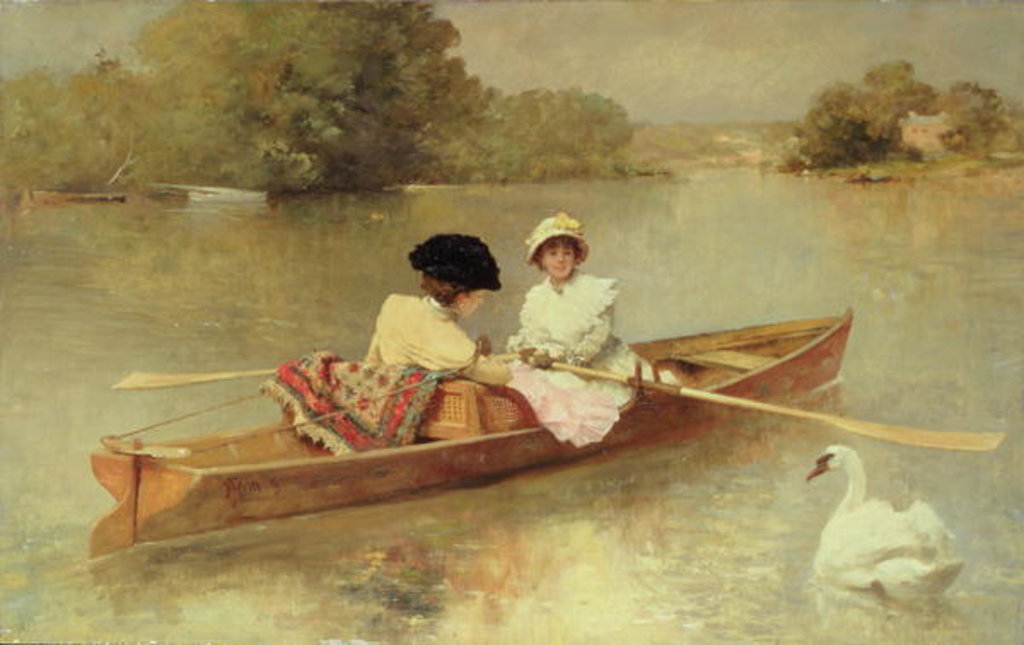 Detail of Boating on the Seine, 1875-76 by Ferdinand Heilbuth