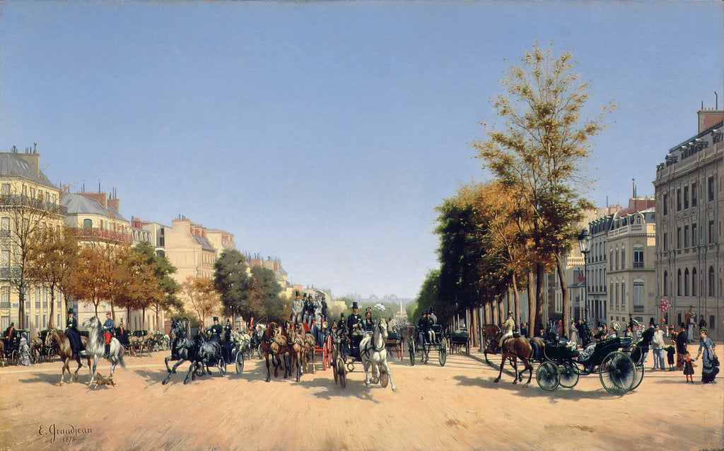 Detail of View of the Champs-Elysees from the Place de l'Etoile, 1878 by Edmond Georges Grandjean