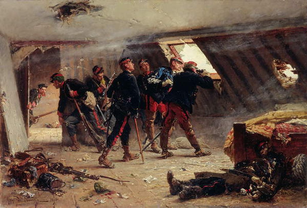 Detail of Episode from the Franco-Prussian War, 1875 by Alphonse Marie de Neuville
