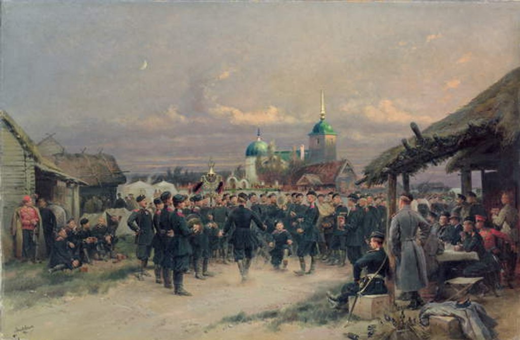 Detail of Chorus of the Fourth Infantry Battalion at Tsarskoe Selo, 1889 by Jean-Baptiste Edouard Detaille