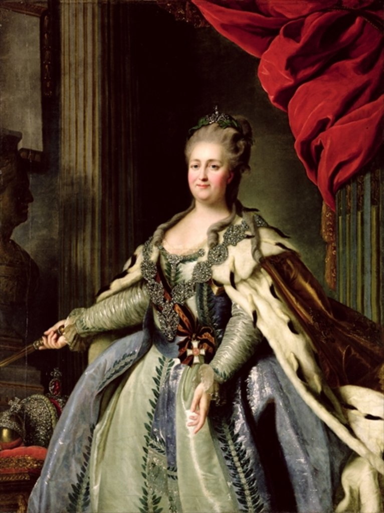 Detail of Portrait de Catherine II, vers 1770 by Fedor Stepanovich Rokotov