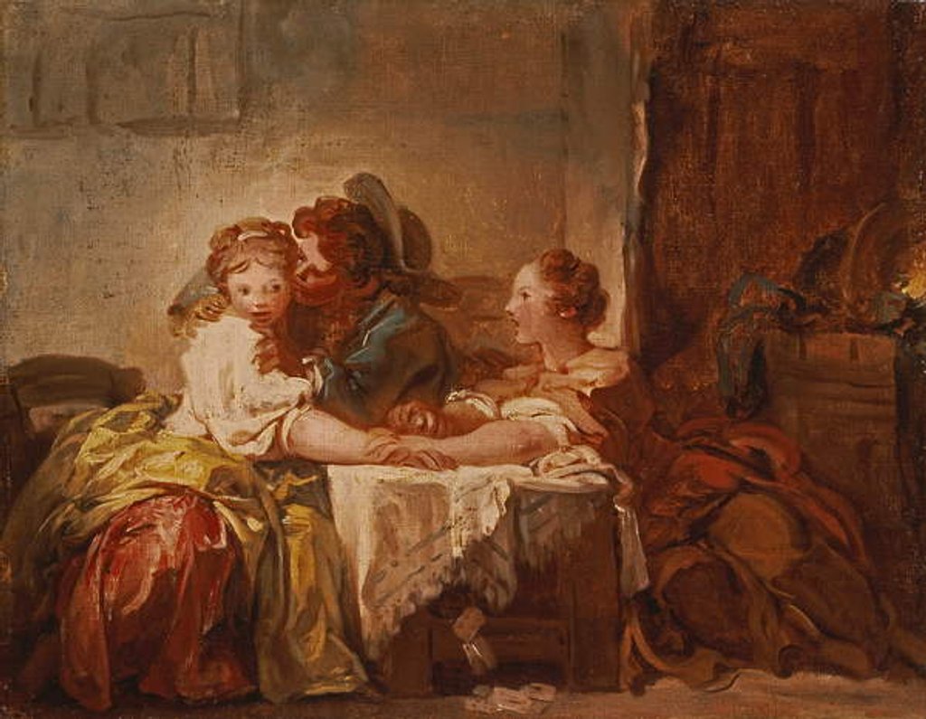 Detail of The Prize of a Kiss, 1760 by Jean-Honore Fragonard
