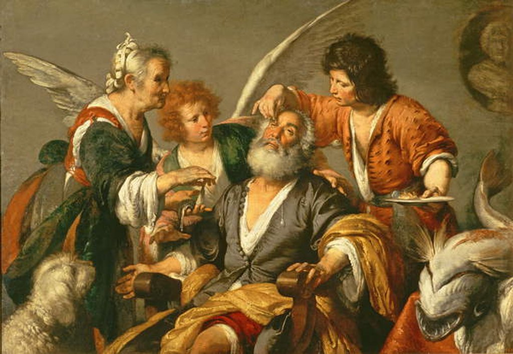 Detail of The Healing of Tobit, early 1630s by Bernardo Strozzi