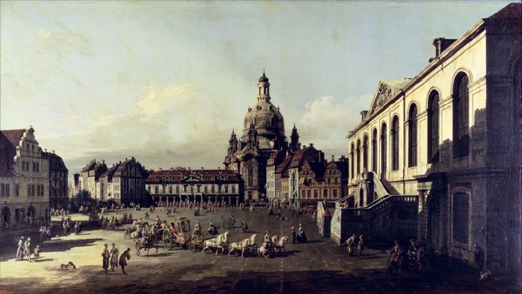 Detail of The Neuer Marktplatz in Dresden, 1747 by Bernardo Bellotto