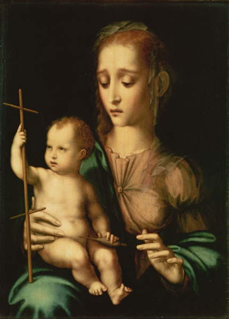 Detail of Madonna and Child with a Distaff, 1570s by Luis de Morales