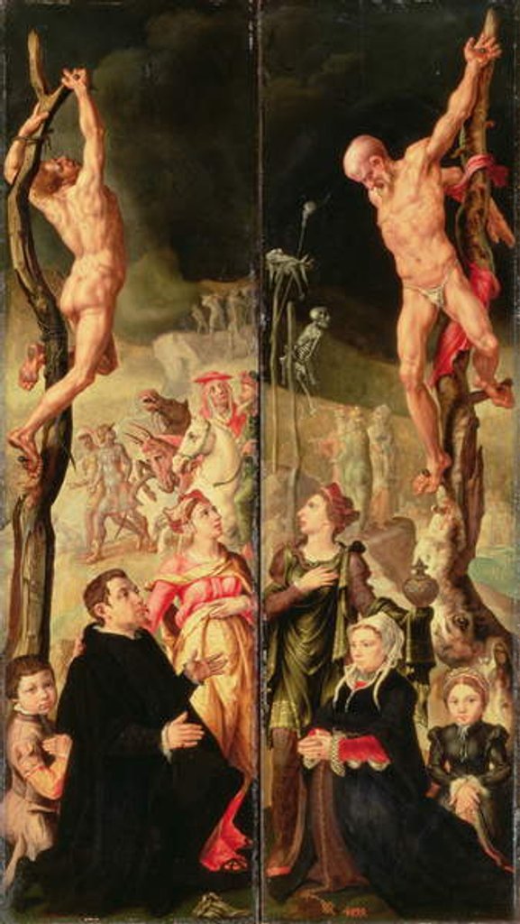 Detail of Calvary, side panels from triptych by Maerten van Heemskerck