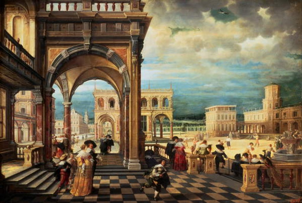 Detail of Italian Palace, 1623 by Hendrik the Younger Steenwyck