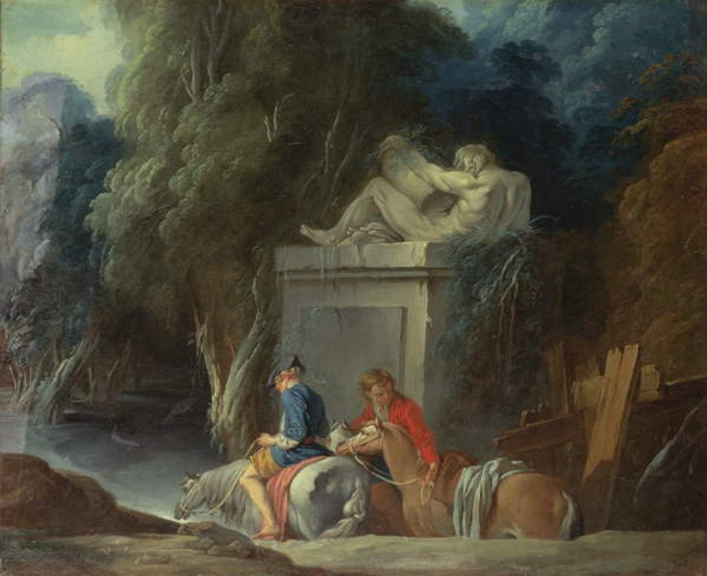 Detail of Crossing the Ford, late 1730s by Francois Boucher