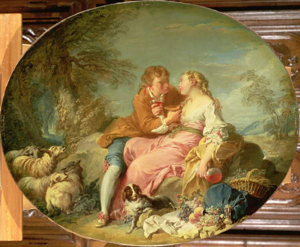 Detail of Pastoral Scene, 1740s by Francois Boucher