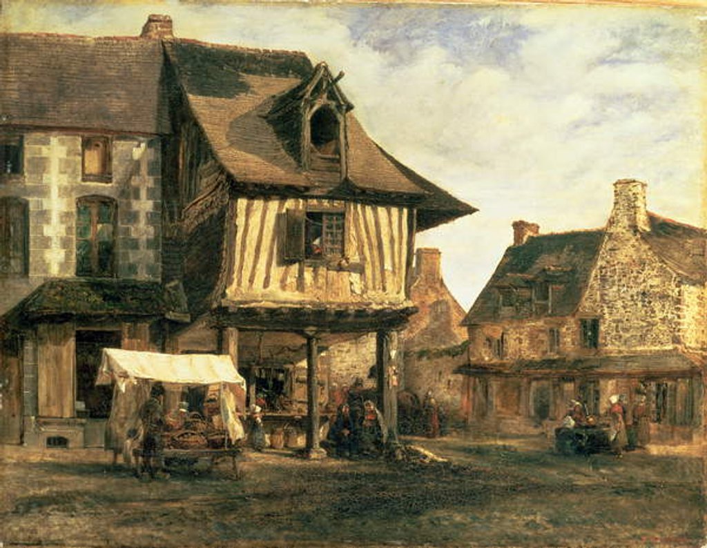 Detail of Market Place in Normandy, c.1832 by Pierre Etienne Theodore Rousseau