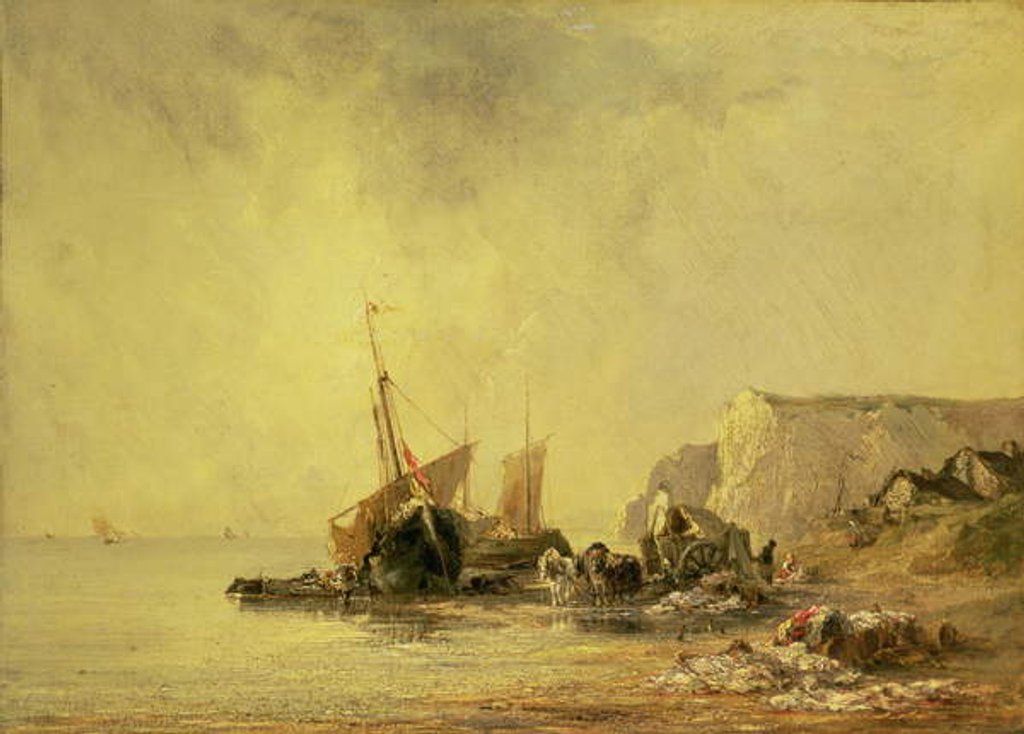 Detail of Boats by the Normandy Shore, c.1823 by Richard Parkes Bonington