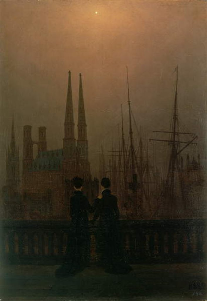 Detail of Night in a Harbour, c.1818-20 by Caspar David Friedrich