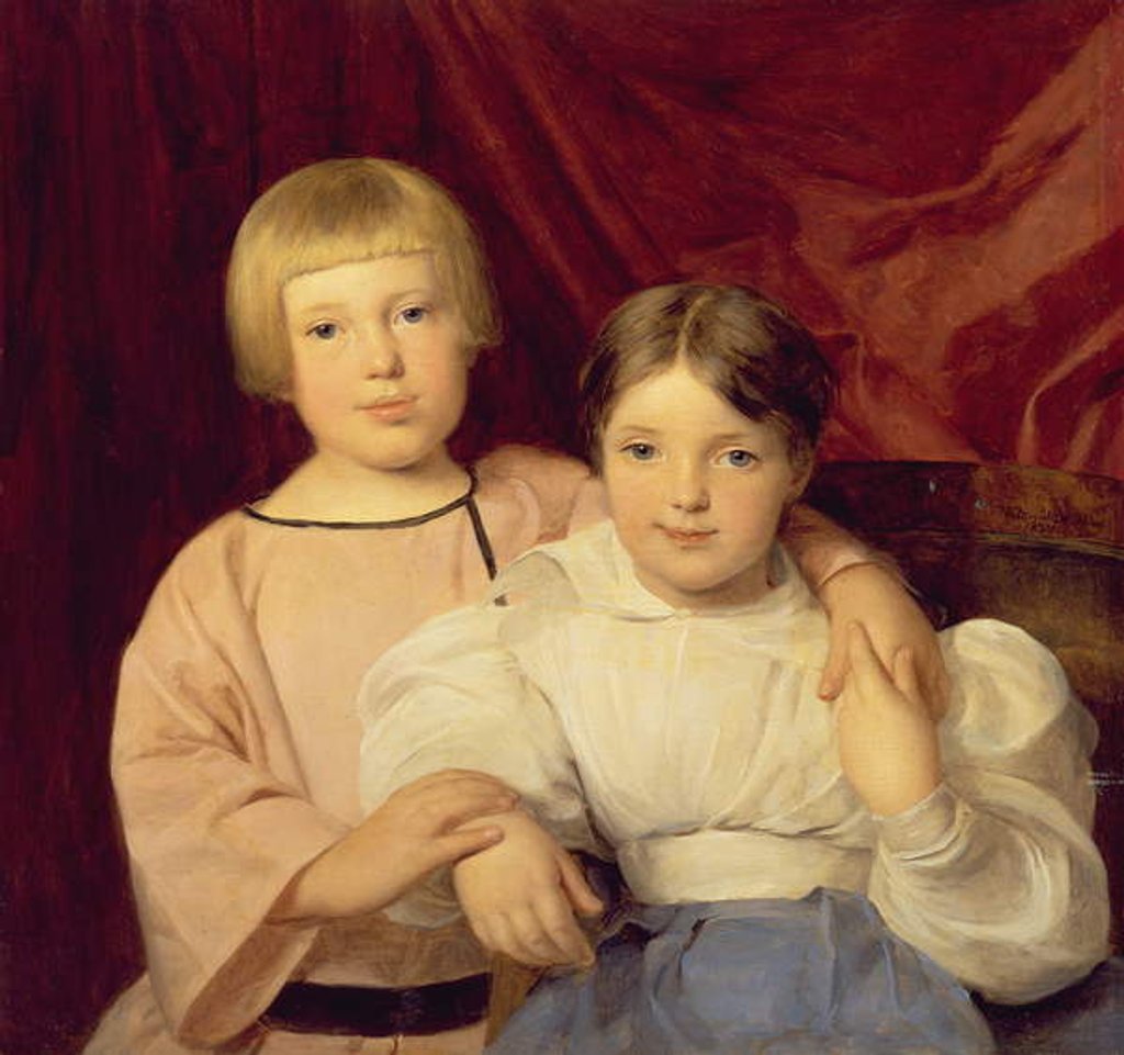 Detail of Children, 1834 by Ferdinand Georg Waldmuller
