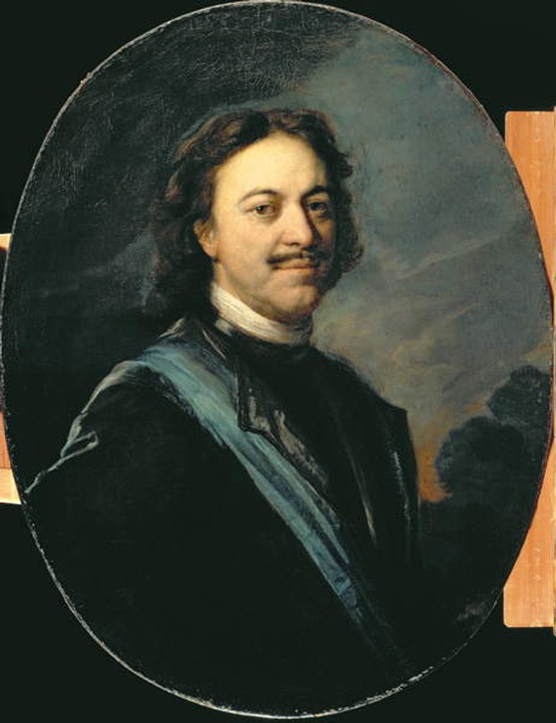 Detail of Portrait of Peter I, after 1725 by Andrei Matveyev