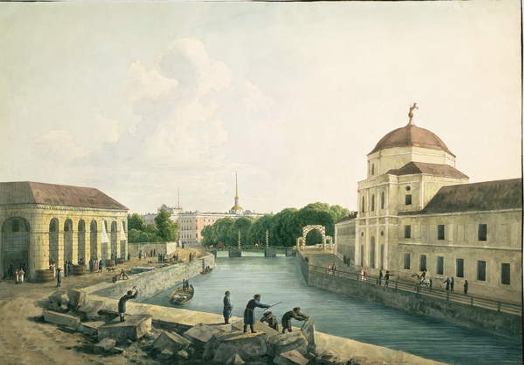 Detail of View of the Moika River by the Imperial Stables, 1809 by Andrei Yefimovich Martynov