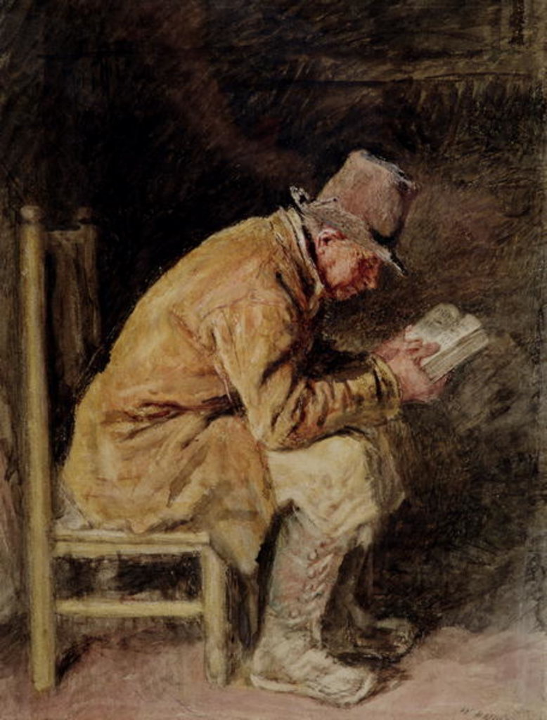 Detail of Study of a Countryman Reading by William Henry Hunt