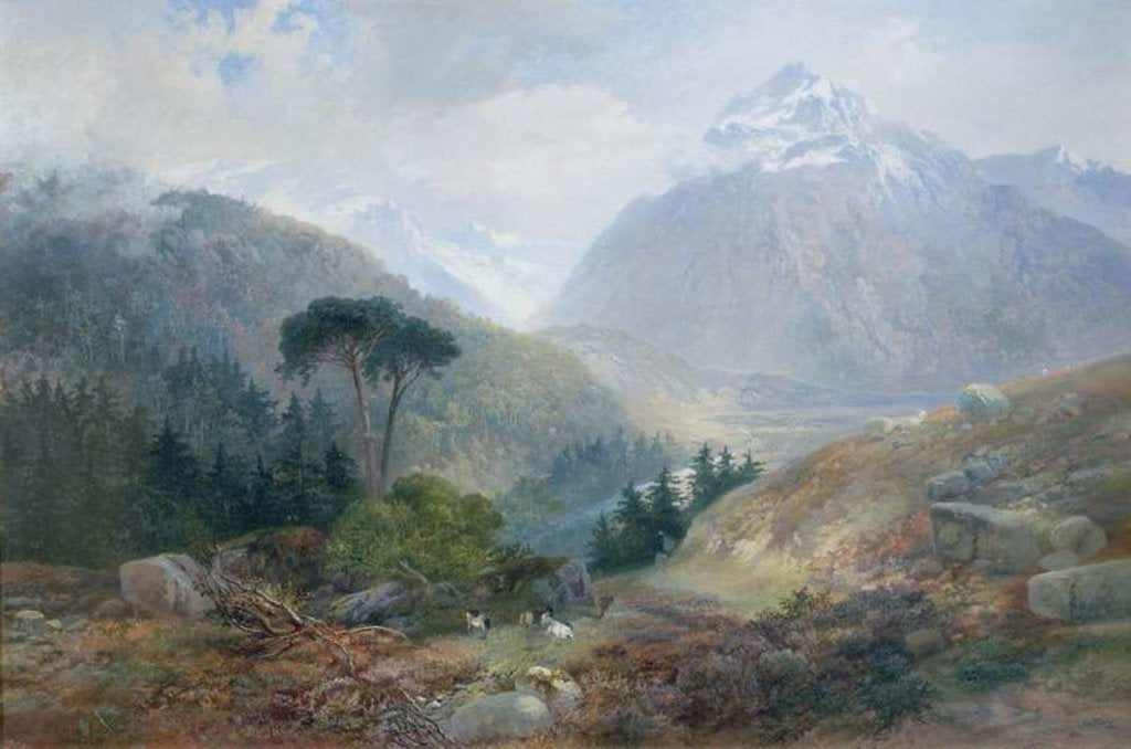 Detail of The View Toward the Fenderthal, Tyrol, 1870 by James Vivien de Fleury