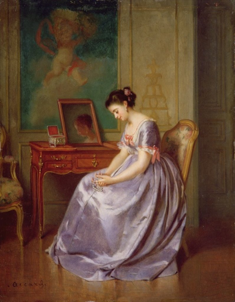 Detail of The Pearl Necklace by Eugene Accard