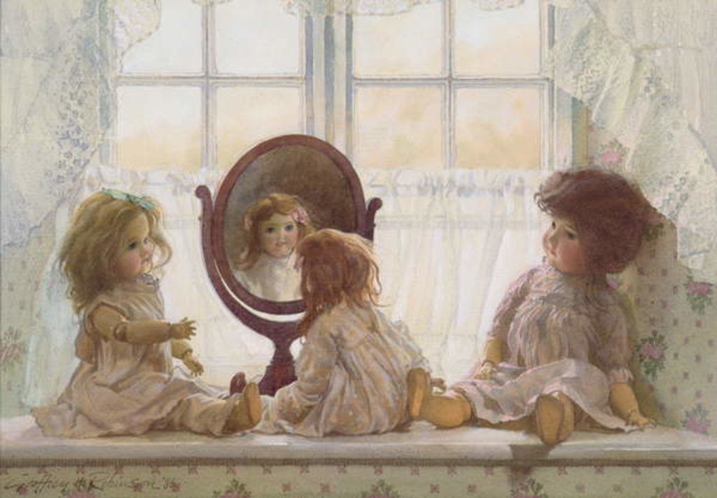 Detail of Dolls on the Windowsill, 1986 by Geoffrey Robinson