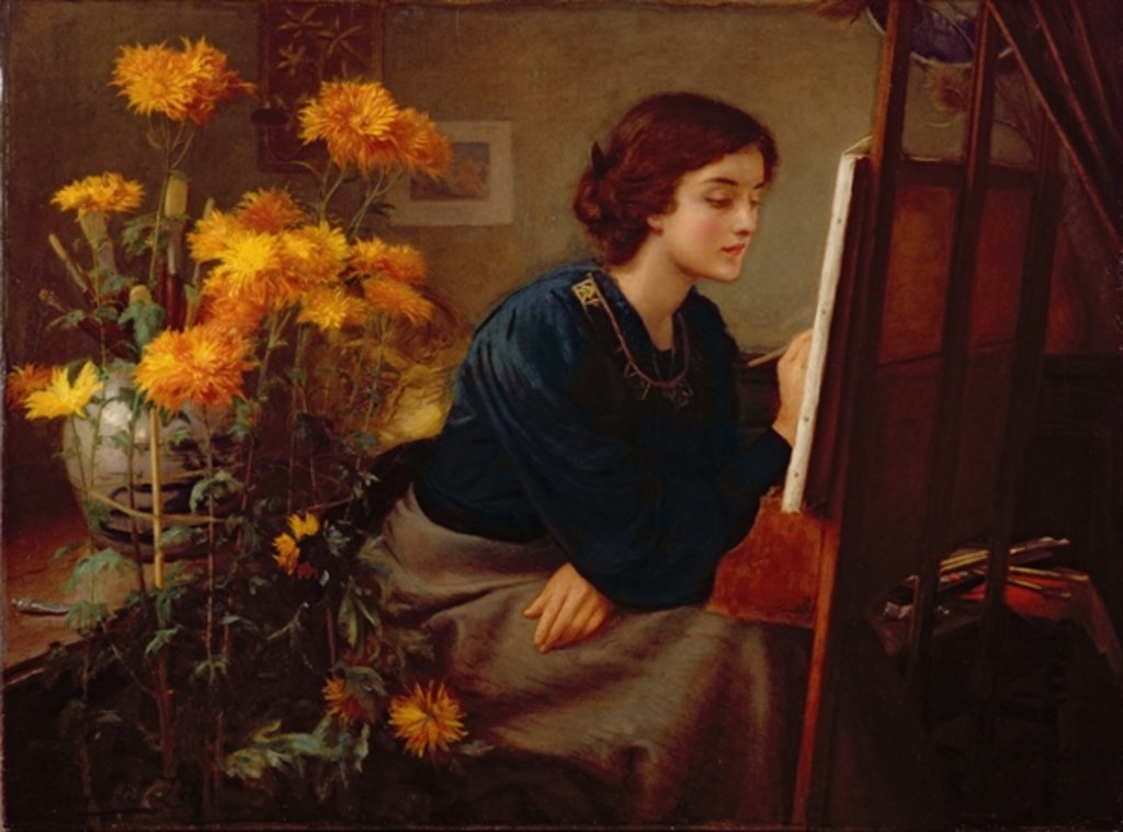 Detail of At the Easel by James N. Lee