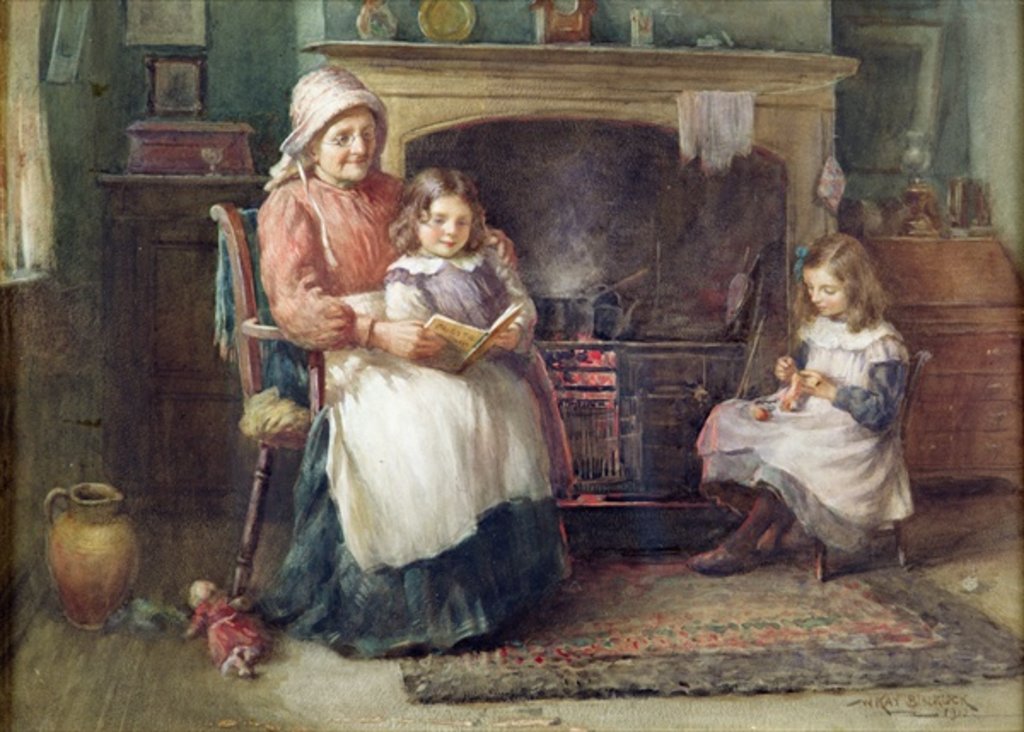 Detail of Bedtime Story, 1910 by William Kay Blacklock