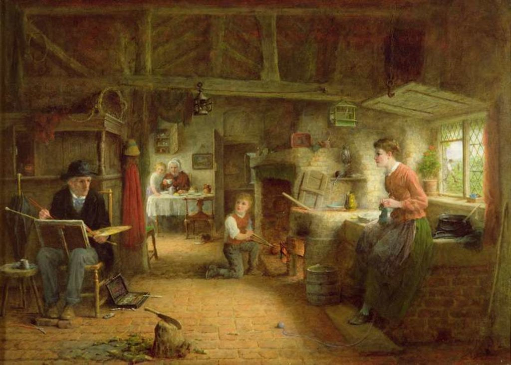 Detail of The Artist's Visit by Frederick Daniel Hardy
