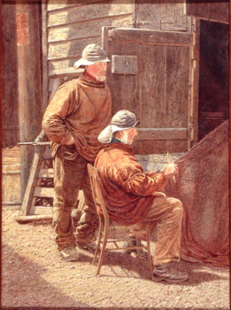 Detail of Mending the Nets, Hastings, 1909 by William Biscombe Gardner