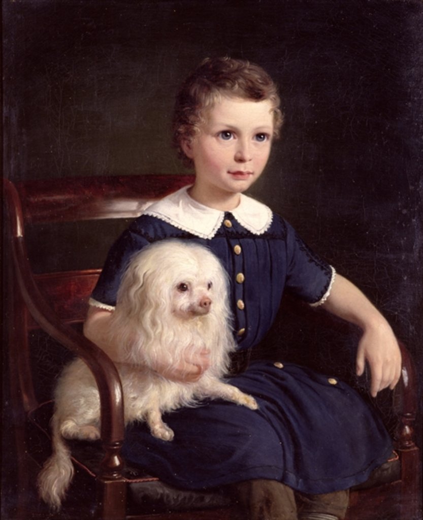 Detail of Study of a Boy with Pet Dog, 1860 by Wilhelm Marstrand