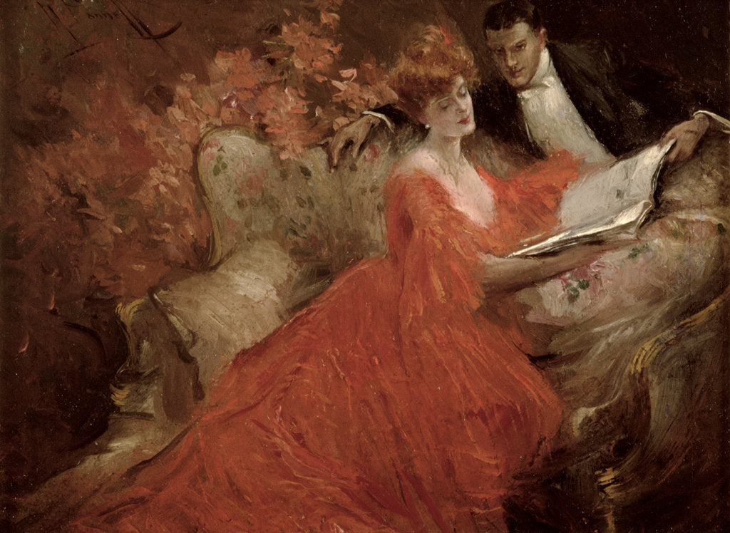 Detail of Flirtation, 1910 by Reginald Pannett