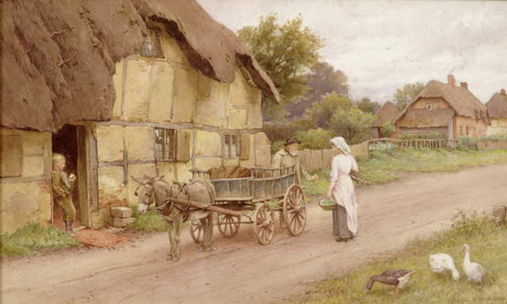 Detail of The Donkey Cart, c.1920 by Charles Edward Wilson