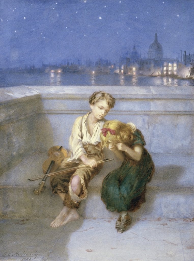 Detail of On Waterloo Bridge, London by Augustus Edward Mulready