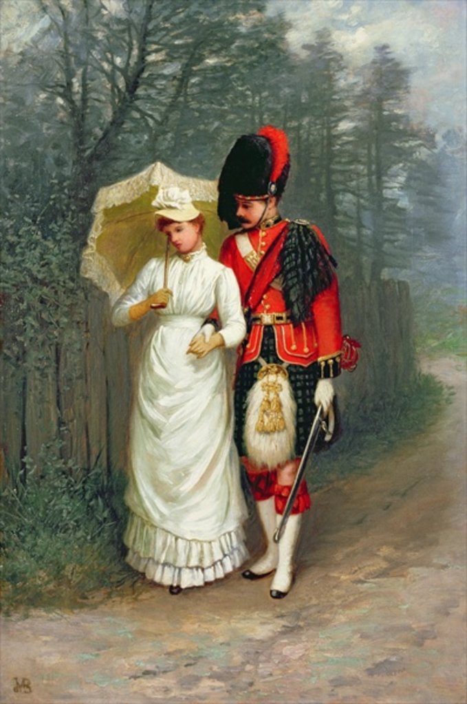 Detail of An Officer and His Lady by Jane Maria Bowkett