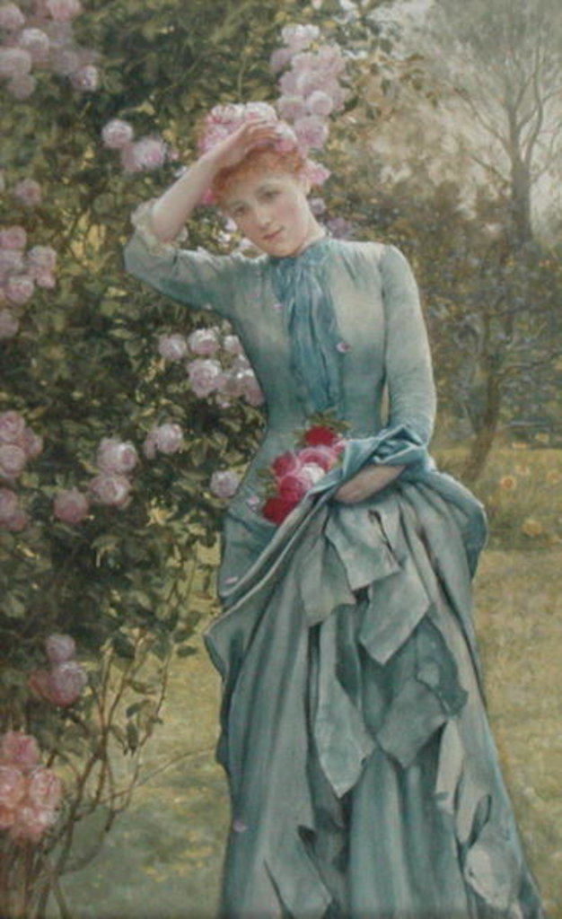 Detail of Gathering Roses, c.1880 by Edward Killingworth Johnson