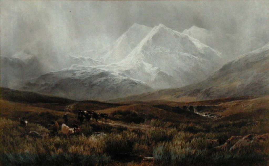 Detail of Snowstorm over Snowdon, 1879 by James Jackson Curnock
