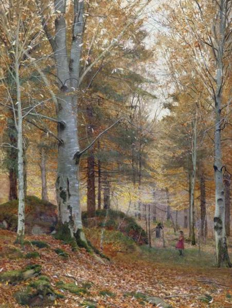 Detail of Autumn in the Woods by James Thomas Watts