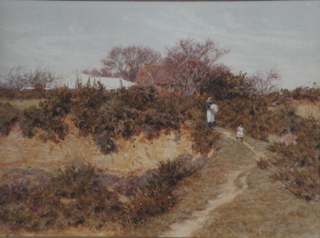 Detail of Washing Day at Sandhills, Witley by Helen Allingham