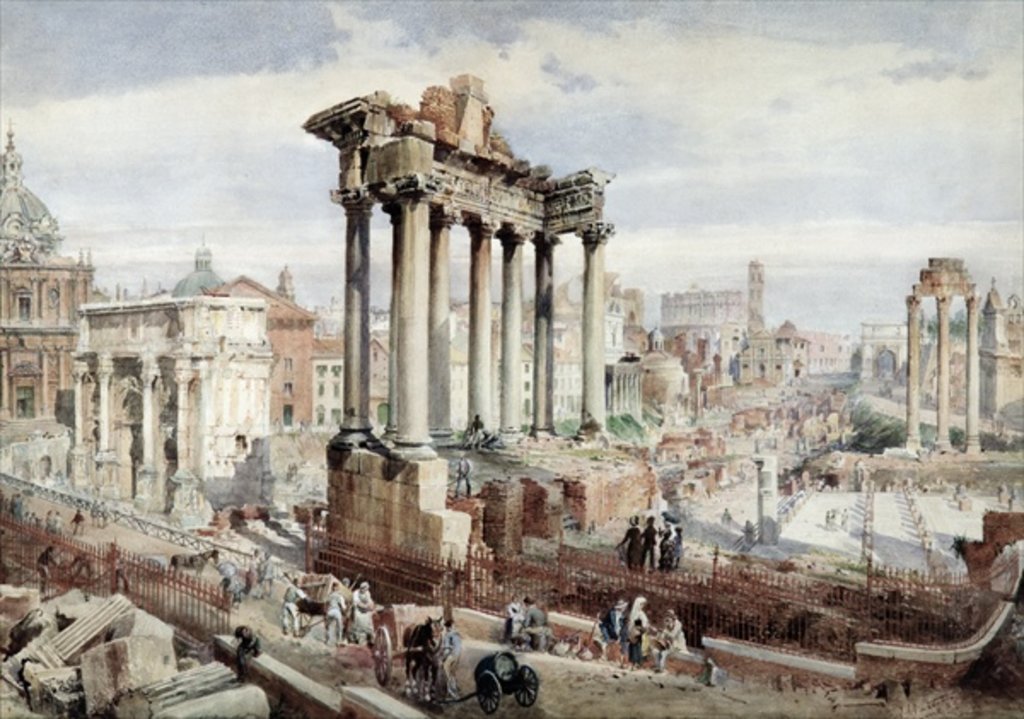 Detail of The Forum Romanum, Rome, c.1870 by J. Martin