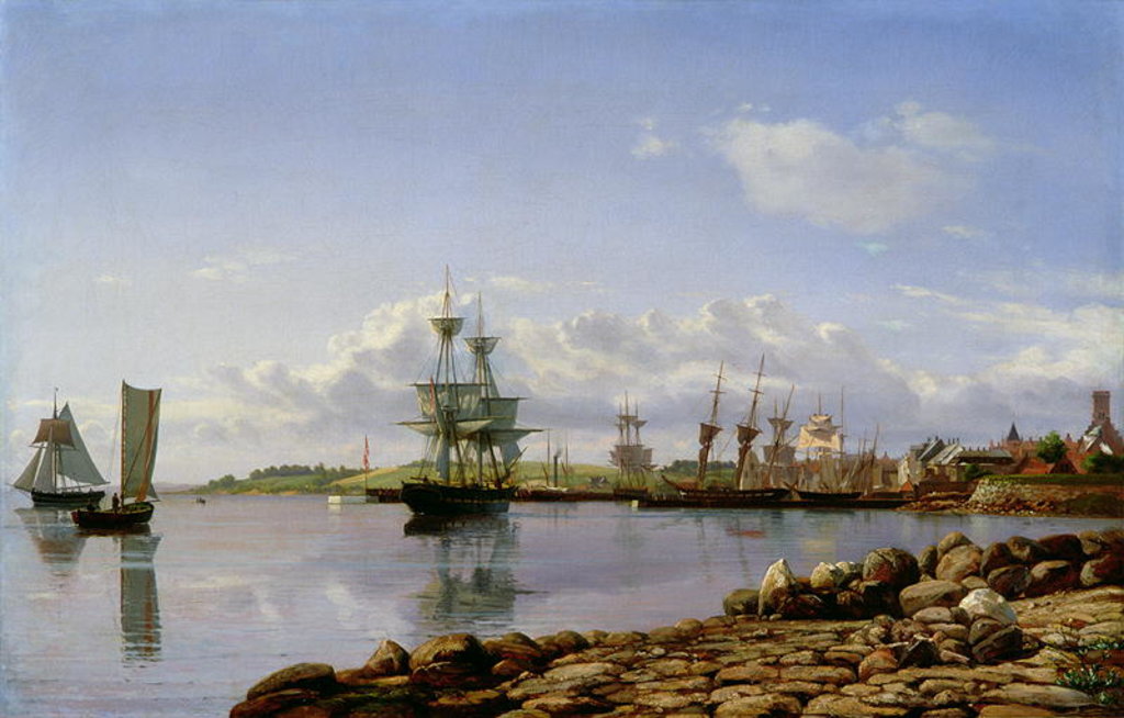 Detail of Shipping off a Baltic Port by Carl E. & Neumann Carl Johan Larsen