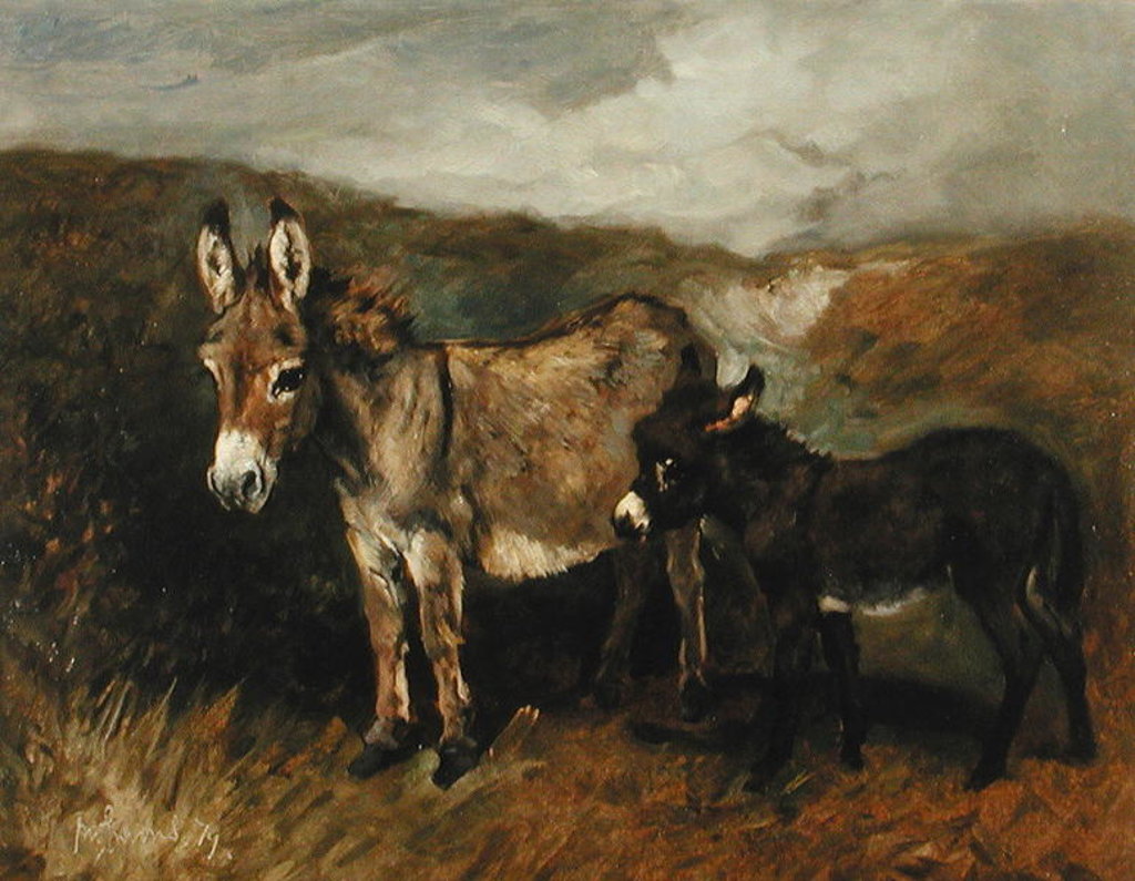Detail of Donkeys out on the Moor, c.1890 by John Emms